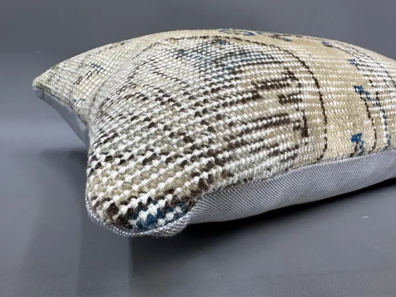 Decorative Bolster Pillow Sham, 12x20 Beige Cushion Case, Pillow Cover, Meditation Pillow, Vintage Kilim Pillow, Boho Pillow, Pillow for Couch - 6