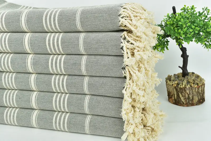 Summer Towel, 68x40 Cotton Striped Towel, Bridal Shower Gift, Custom Wedding Gifts, Merry Christmas Gifts, Beach Towel Monogram, Large Turkish Towel - 3