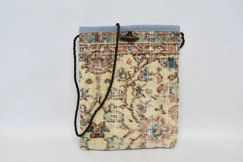 Ayarlanabilir Askılı Kilim Çanta, Vintage Motifli Yün Çapraz Çanta