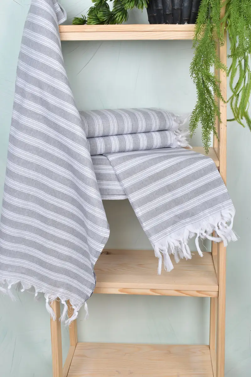 Quick-dry peshtemal, Sand-resistant towel, Bachelor Gift, Peshtemal Towel, 70x40 Cotton Striped Towel, Personalized Beach Towel, Custom Towel Beach - 6