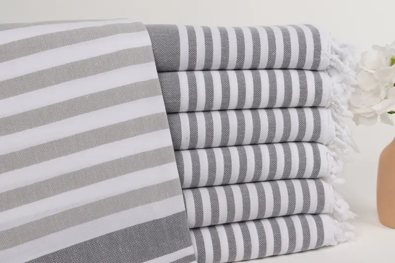 Travel towel, Custom Towel, Absorbent Turkish peshtemal towel for beach use, Personalized Gift For Her, Custom Gift, 68x36 Cotton Striped Towel - 1