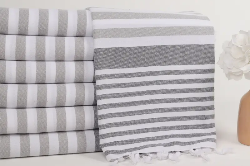 Travel towel, Custom Towel, Absorbent Turkish peshtemal towel for beach use, Personalized Gift For Her, Custom Gift, 68x36 Cotton Striped Towel - 2