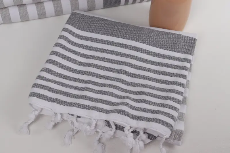 Travel towel, Custom Towel, Absorbent Turkish peshtemal towel for beach use, Personalized Gift For Her, Custom Gift, 68x36 Cotton Striped Towel - 5
