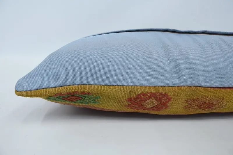 16x48 Red Pillow Sham, Cushion Cover, Ethnical Kilim Rug Pillow, Pillow for Couch, Turkish Kilim Pillow, Decorative Bolster Pillow Sham - 6