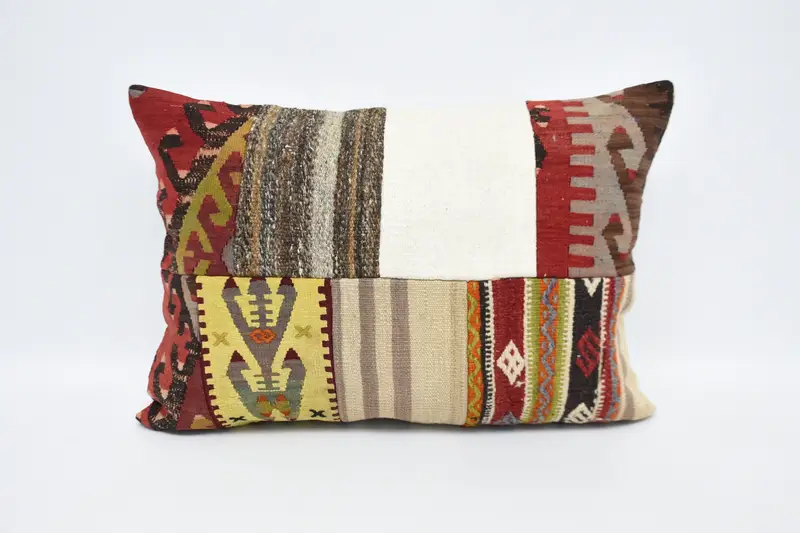 Turkish Antique Pillow, White 20x28 inch Geometric Pillow Sham - 1