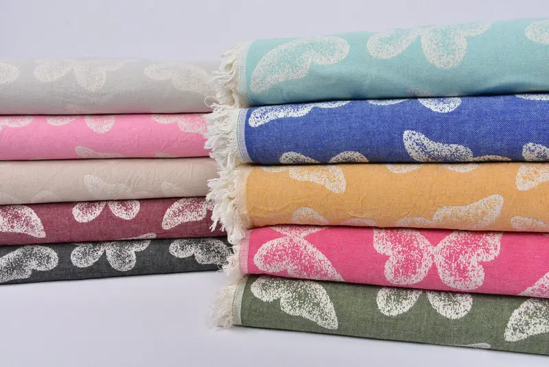 96x80 Cotton Butterfly Pattern Towel, Woven Blanket, Throw Blanket Couch, Organic Throw, Sofa Cover, Turkish Blanket, Gift For The Home Decor - 1