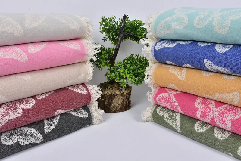 96x80 Cotton Butterfly Pattern Towel, Woven Blanket, Throw Blanket Couch, Organic Throw, Sofa Cover, Turkish Blanket, Gift For The Home Decor - 3