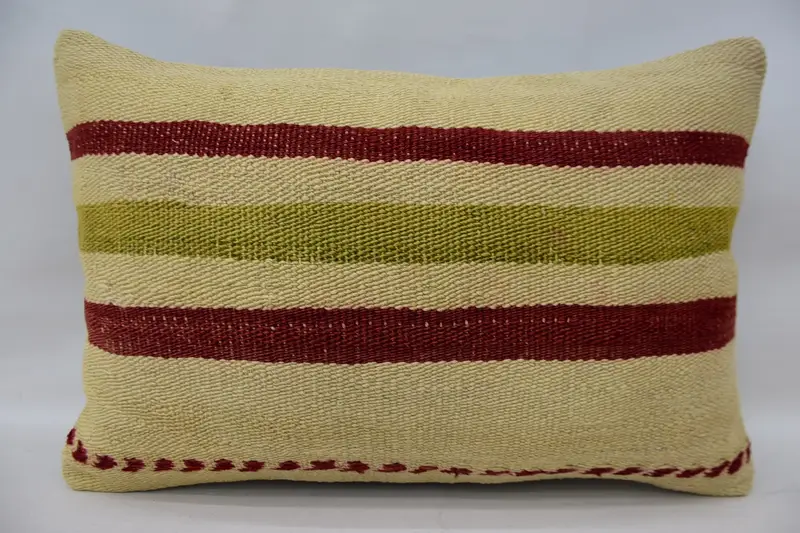 Vintage Pillow Sham, Authentic Pillow Sham, Turkish Pillow, Retro Cushion, Cushion Cover, Throw Kilim Pillow, Gift Pillow, 16x24 Beige Pillow - 4