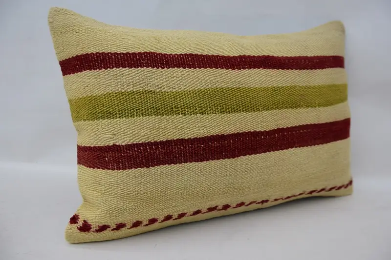Vintage Pillow Sham, Authentic Pillow Sham, Turkish Pillow, Retro Cushion, Cushion Cover, Throw Kilim Pillow, Gift Pillow, 16x24 Beige Pillow - 2