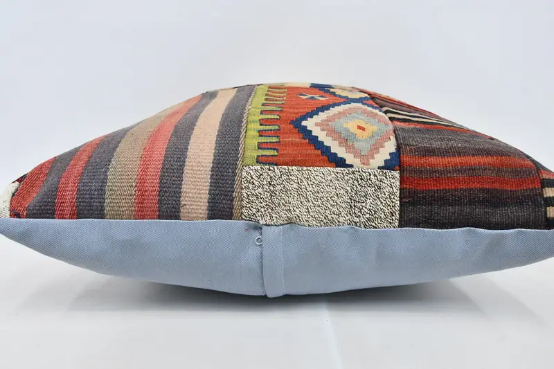Turkish Pillow, Pillow, Chair Pillow, Chair Pillow Case, 28x28 Brown Cushion Cover, Handmade Kilim Cushion, Kilim Cushion Sham, Ikat Pillow Sham - 6