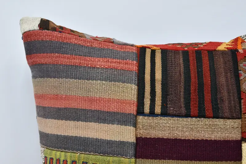 Turkish Pillow, Pillow, Chair Pillow, Chair Pillow Case, 28x28 Brown Cushion Cover, Handmade Kilim Cushion, Kilim Cushion Sham, Ikat Pillow Sham - 2