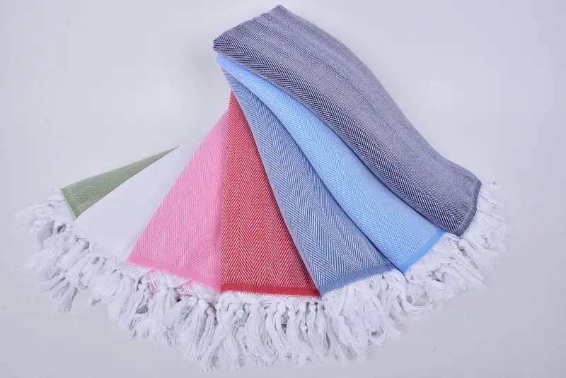 Turkish Towel Personalized, Peshtemal, Quick-Dry Beach Towel, Beach Size Towel, 70x40 Cotton Herringbone Towel, Turkish Towel USA, Organic towel - 4