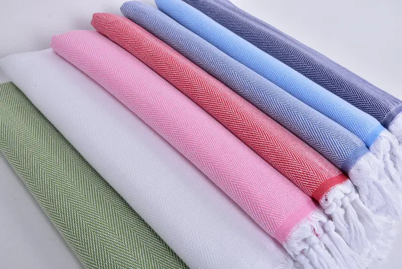 Turkish Towel Personalized, Peshtemal, Quick-Dry Beach Towel, Beach Size Towel, 70x40 Cotton Herringbone Towel, Turkish Towel USA, Organic towel - 6