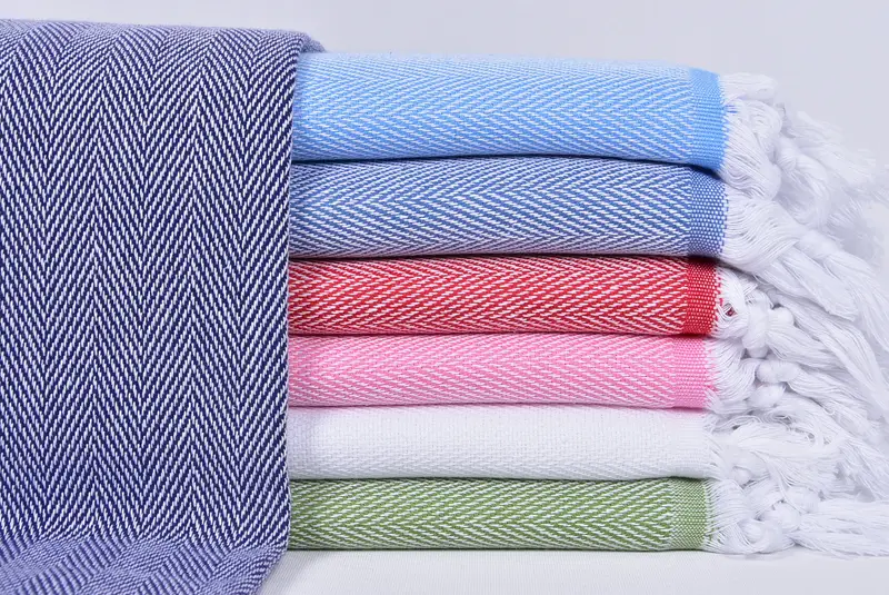 Turkish Towel Personalized, Peshtemal, Quick-Dry Beach Towel, Beach Size Towel, 70x40 Cotton Herringbone Towel, Turkish Towel USA, Organic towel - 1