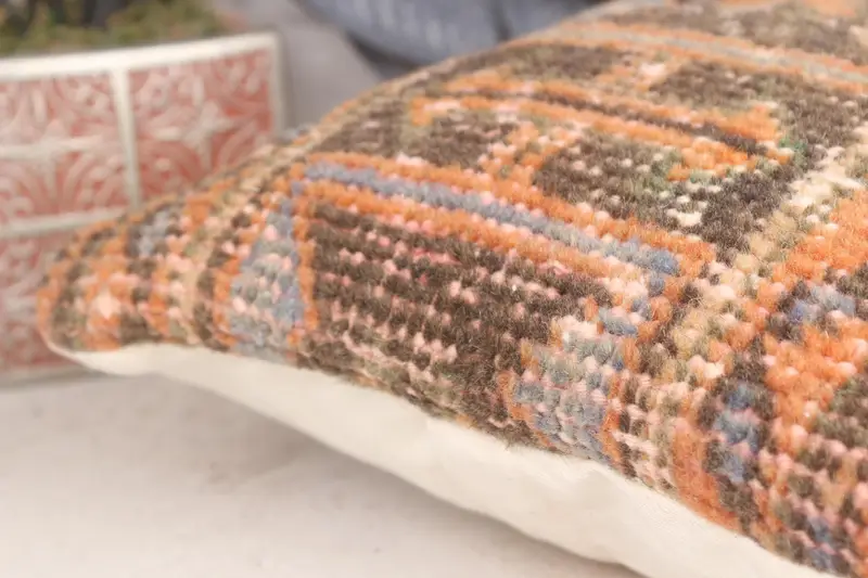 Cozy Throw Pillow Sham, 12x12 Orange Pillow Case, Cushion Cover, Antique Pillows, Wholesale Pillow Cover, Boho Pillow Sham Cover, Home Decor Pillow - 7