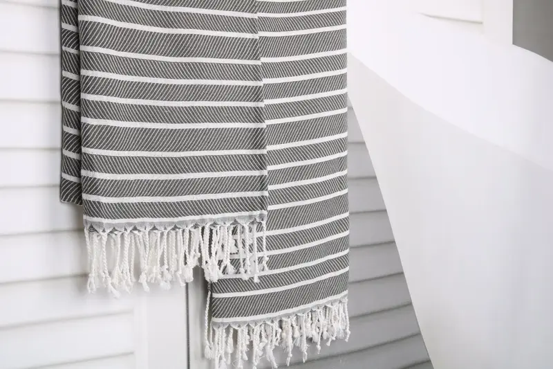 Welcome Wedding Gift, Gym Towel, 70x40 Bamboo Herringbone Towel, Bridesmaid Gift, Organic Cotton Towel, Monogram Beach Towel, Quick-dry towel - 8
