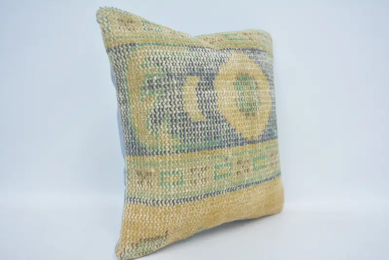 Kilim Pillow Cover, Accent Pillow, Handwoven Pillow Cover Pillow, Cushion, 14x14 Orange Pillow Case, Boho Pillow, Tribal Pillow Case, Kilim Pillow - 3