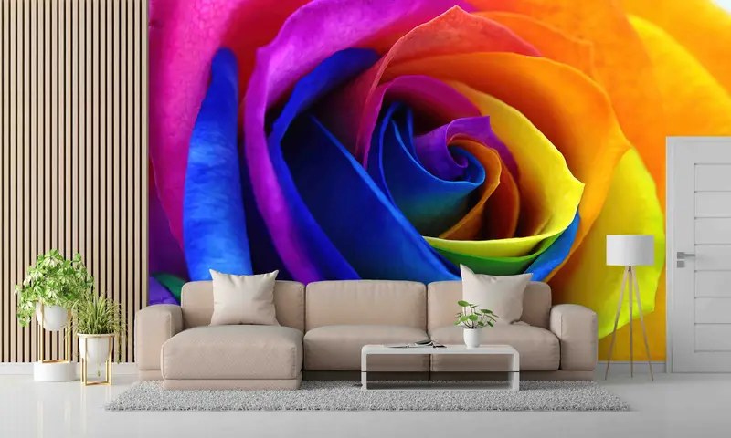 モダンなローズプリント壁紙: トレンディでエレガント、バラ愛好家に最適