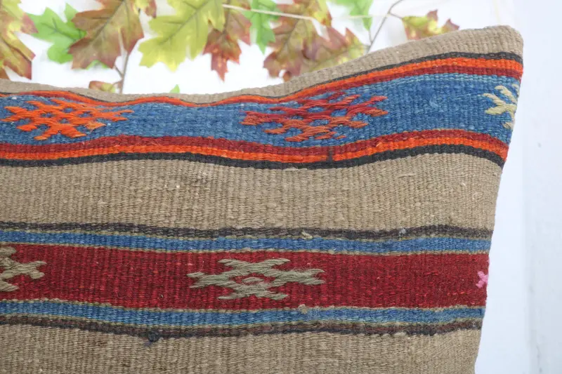 Kilim Pillow Cover, Handwoven Pillow Cover Pillow, 24x24 Beige Pillow Sham, Kilim Cushion Sham, Gift Pillow, Boho Chic Cushion Case, Pillow - 5