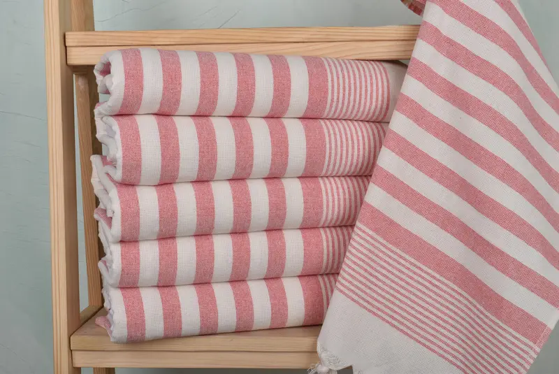 Merry Christmas Gifts, Bridal Shower Favors, Wedding Favors, 36x18 Cotton Striped Terry Towel, Spa Towel, Turkish Hand Towel, Small Bath Towels - 2