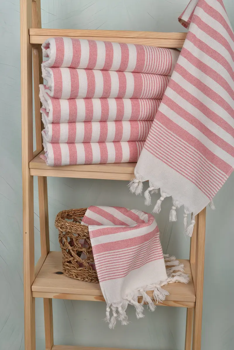 Merry Christmas Gifts, Bridal Shower Favors, Wedding Favors, 36x18 Cotton Striped Terry Towel, Spa Towel, Turkish Hand Towel, Small Bath Towels - 3