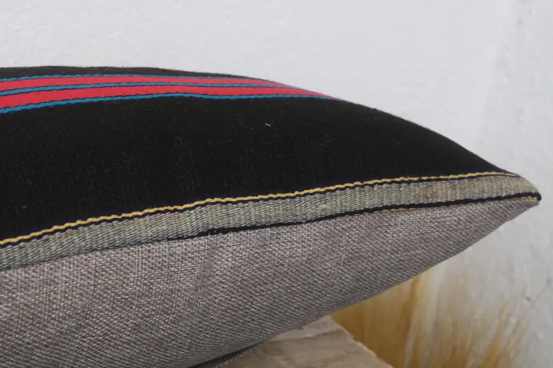 Bolster Cushion Cover, Turkish Kilim Pillow, Aesthetic Pillow, 12x20 Pink Cushion Cover, Home Decor Pillow, Pillow for Couch, Cushion Case - 6