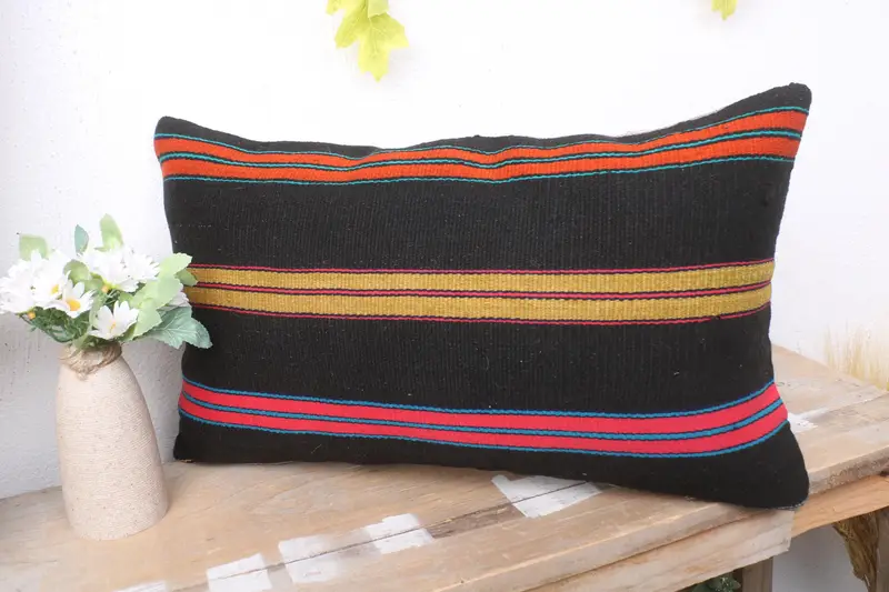Bolster Cushion Cover, Turkish Kilim Pillow, Aesthetic Pillow, 12x20 Pink Cushion Cover, Home Decor Pillow, Pillow for Couch, Cushion Case - 4