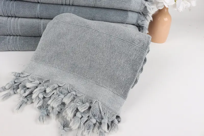 Absorbent towel, Sand-resistant towel, 70x36 Cotton Striped Terry Towel, Lightweight towel, Thin and lightweight Turkish peshtemal, Gift For Bride - 4