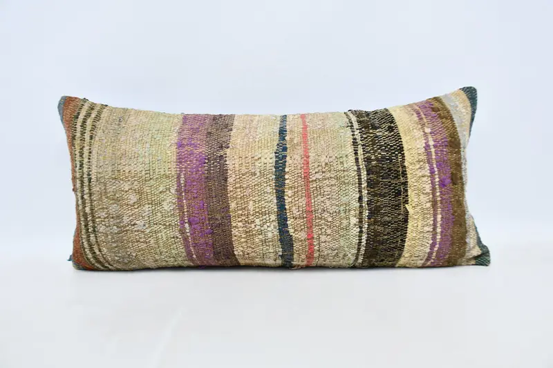 Vintage Pillow, Armchair Pillow Sham, 16x36 Beige Pillow Case, Pillow for Sofa, Turkish Pillow, Sustainable Pillow Case, Cushion Case - 1