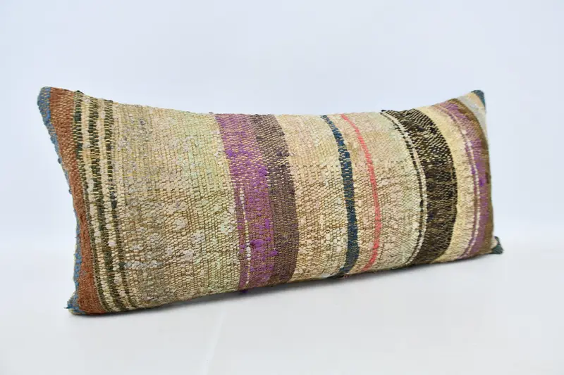 Vintage Pillow, Armchair Pillow Sham, 16x36 Beige Pillow Case, Pillow for Sofa, Turkish Pillow, Sustainable Pillow Case, Cushion Case - 3