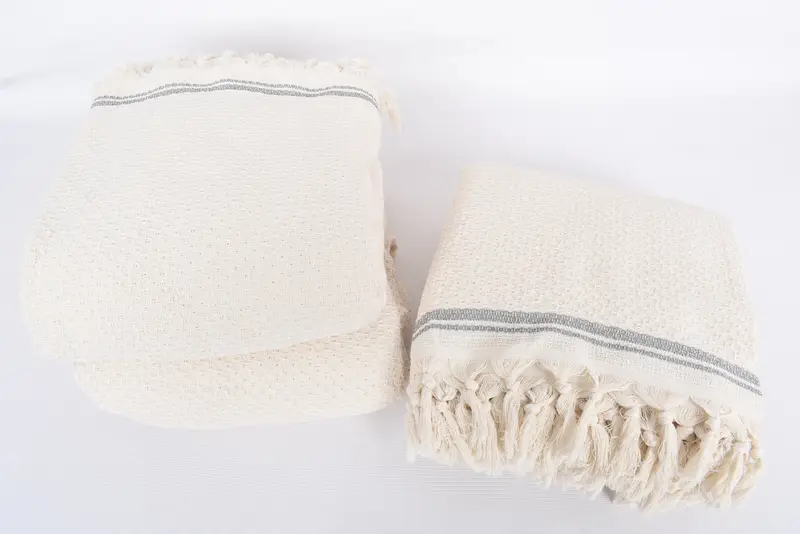 Gift For Her, Personalized Blanket, Bridal Shower Gift, 94x92 Cotton Striped Towel, Aesthetic Blanket, Organic Beach Blanket, Throw Blanket Couch - 7