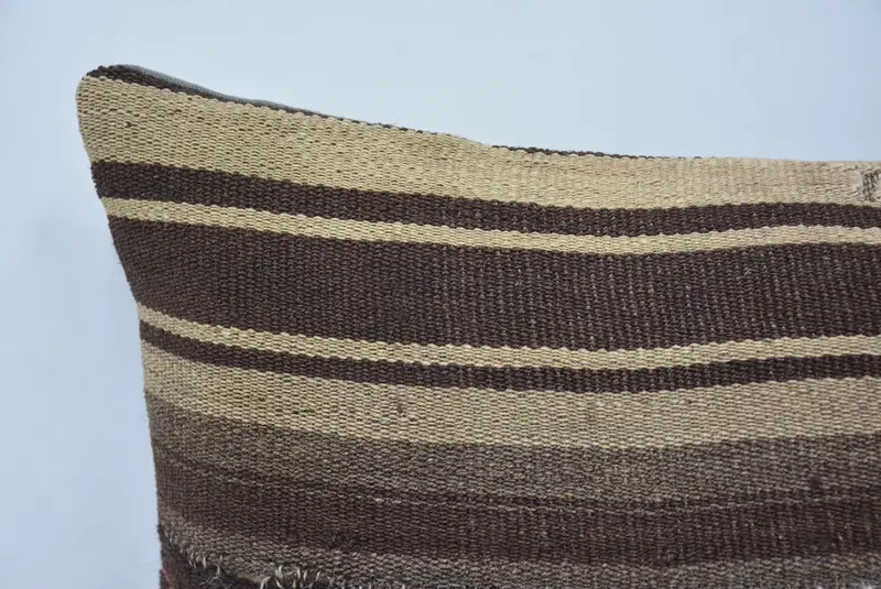 Pillow, Antique Pillows, Accent Throw Cushion, 16x24 Brown Cushion, Christmas Pillow, Pillow for Couch, Turkish Kilim Pillow - 2