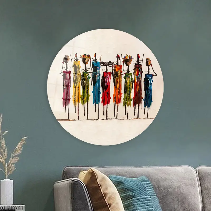 エレガントなマサイ キャンバス: 抽象的なアフリカの人々 アート プリント