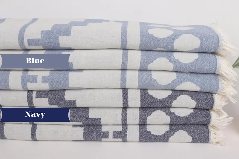 70x36 Cotton Geometric Towel, Quick-dry peshtemal, Soft and absorbent Turkish towel, Personalize Gift, Sand-free towel, Turkish bath towel - 1