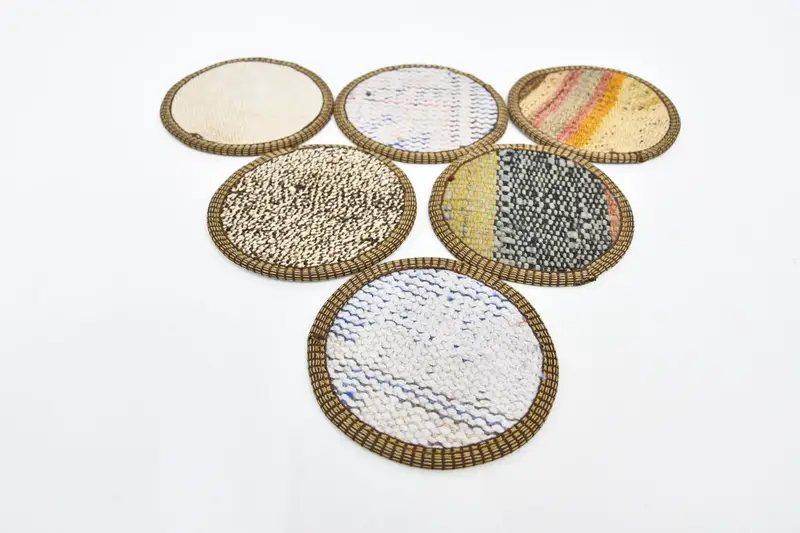 Bohem Yuvarlak Bardak Altlığı Seti, Benzersiz Kabile Tasarımlı Bardak Altlıkları
