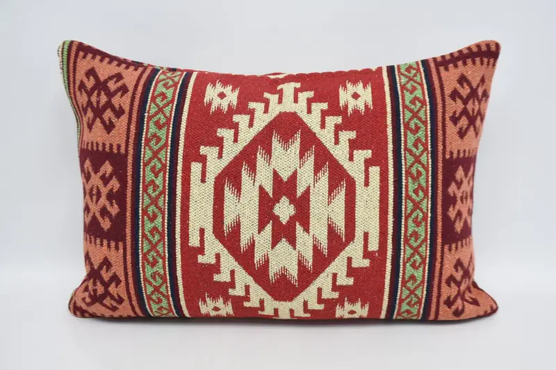 Pillow Sham, Kilim Cushion Sham, Armchair Pillow Sham, Vintage Kilim Pillow, 20x28 Red Pillow Cover, Handwoven Pillow Sham, Pillow for Sofa - 5