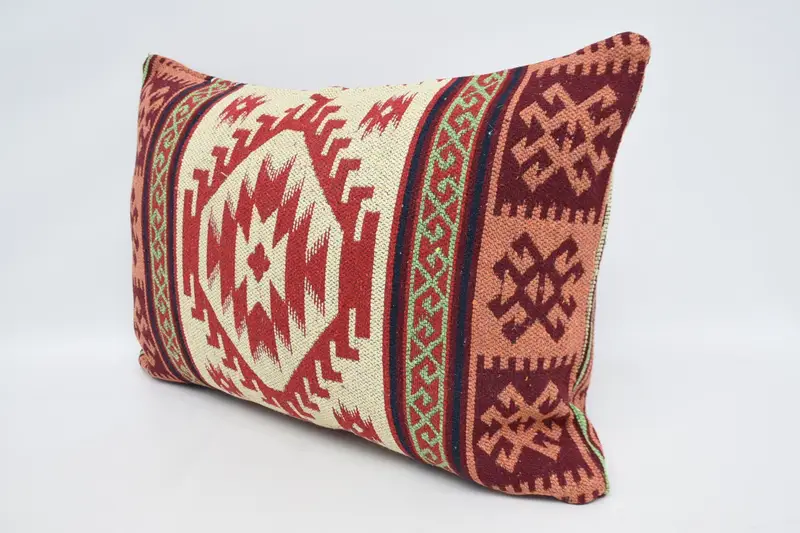 Pillow Sham, Kilim Cushion Sham, Armchair Pillow Sham, Vintage Kilim Pillow, 20x28 Red Pillow Cover, Handwoven Pillow Sham, Pillow for Sofa - 4