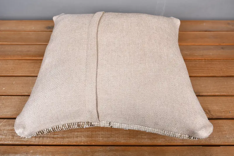 Cushion Case, 14x14 Beige Pillow Sham, Vintage Kilim Throw Pillow, Authentic Pillow Sham, Aztec Pillow Cover, Kilim Pillow Cover, Pillow for Couch - 5