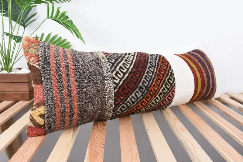 12x36 Rainbow Pillow Sham, Pillow Cover, Vintage Kilim Throw Pillow, Retro Pillow Sham, Turkish Pillow, Pillow for Couch - 4