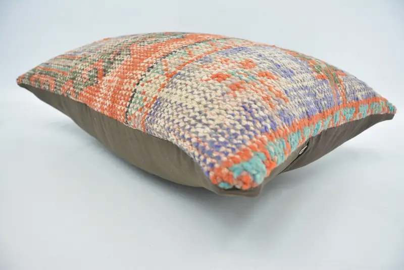 16x24 Blue Pillow Sham, Farmhouse Pillow Cover, Ikat Cushion Case, Vintage Kilim Throw Pillow, Pillow for Sofa, Boho Pillow, Pillow Cover - 6