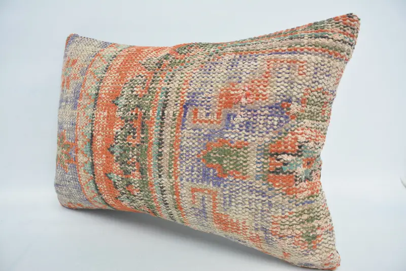 16x24 Blue Pillow Sham, Farmhouse Pillow Cover, Ikat Cushion Case, Vintage Kilim Throw Pillow, Pillow for Sofa, Boho Pillow, Pillow Cover - 4