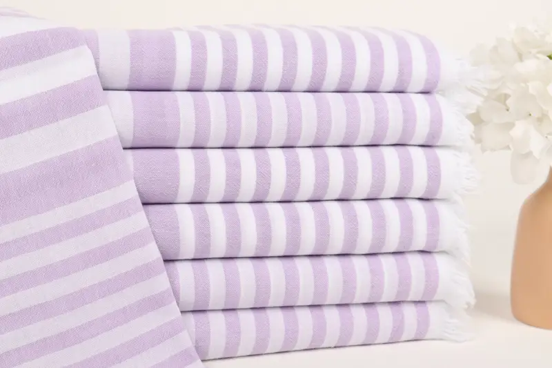 Lilac Cotton Towel Personalized 36x67 Inches, Organic Turkish