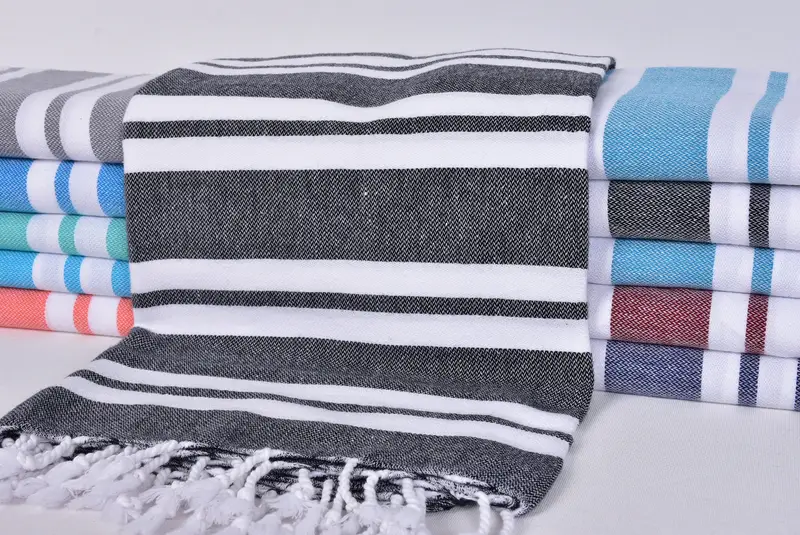Wedding Favors, 70x40 Cotton Striped Towel, Sand-free towel, Lightweight Turkish towel, Best Friend Christmas Gift, Miami Bachelorette Party Favors - 2