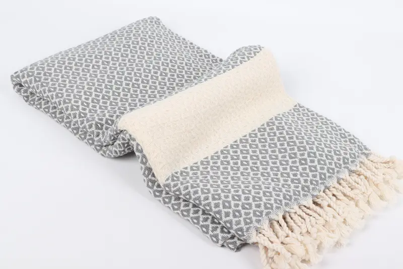 Personalized Bridesmaid Gift, Engagement Gift, 70x40 Cotton Geometric Towel, Thin towel, Luxury Turkish beach towel with fringe, Turkish bath towel - 6