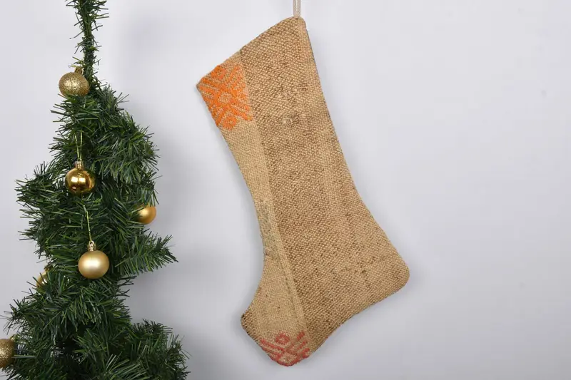 Patrón festivo de adornos navideños de 7 pulgadas, calcetín navideño individual