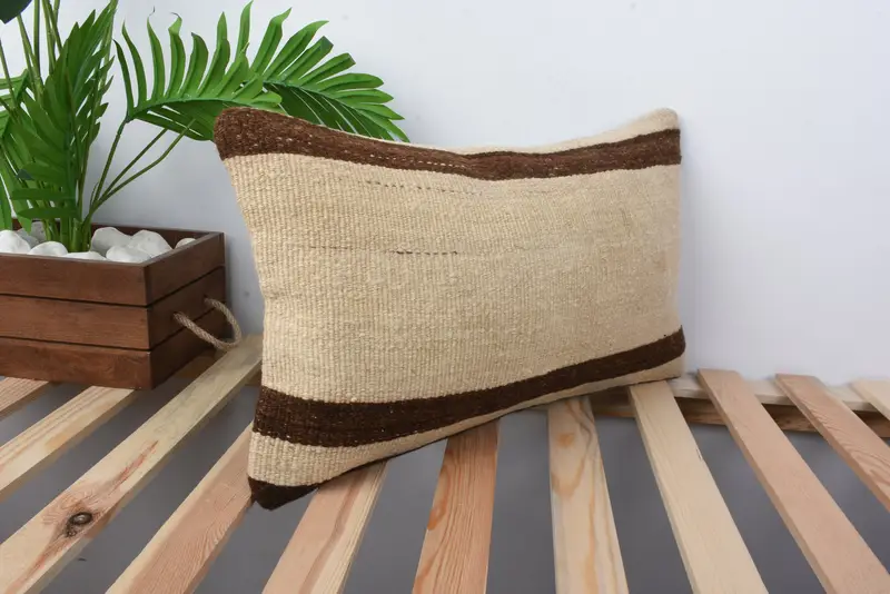 Pillow, 12x20 Beige Pillow Sham, Pillow for Couch, Ikat Pillow Cover, Pillow for Sofa, Authentic Cushion, Antique Pillows, Aztec Cushion Cover - 4