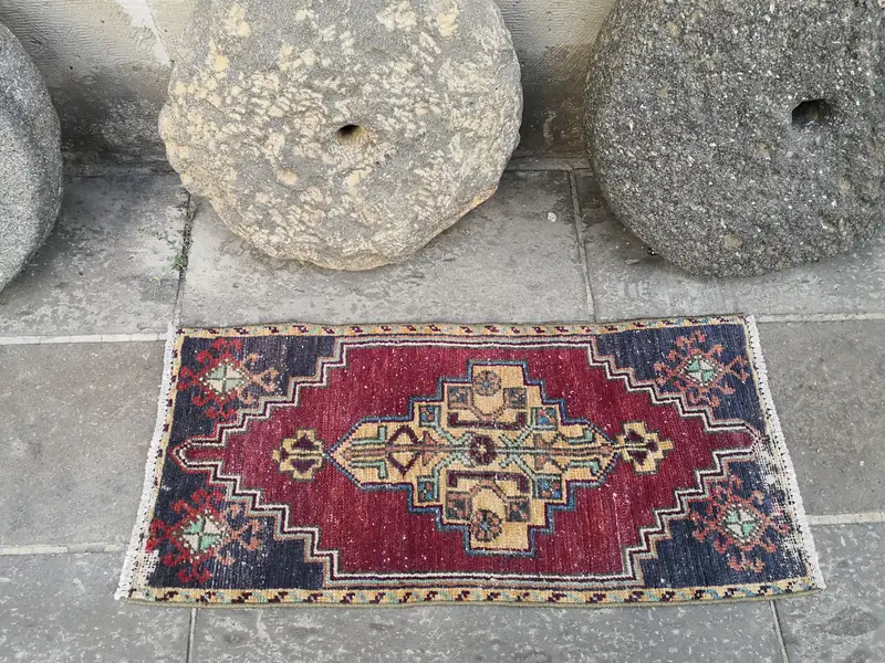 Mor Halı, 1,42x2,92 ft Zarif Sağlam Tasarım