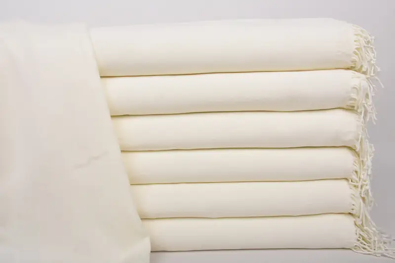 Solid Scarf Cream Turkish Pashmina, Summer Gift, 28x67 Inches