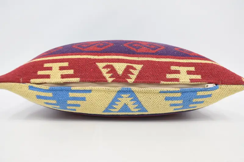 Pillow for Couch, Ethnical Kilim Rug Pillow, 16x24 Blue Cushion Case, Authentic Pillow, Cushion Cover, Turkish Pillow, Turkish Rugs Pillow Cover - 6