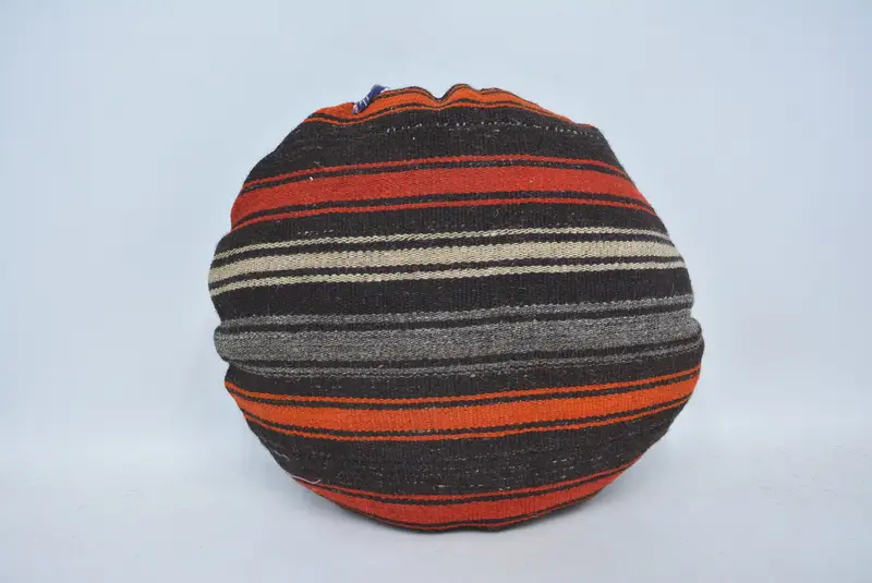 Kilim Cushion Sham, Wool Kilim Pillow Cushion, Turkish Kilim Pillow, 20x20 Brown Pillow Case, Antique Pillows, Cushion Cover - 1